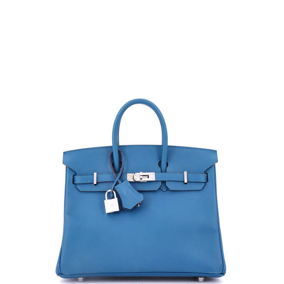 Hermes Birkin 25 Blue Epsom with Palladium Hardware - Picture 1 of 8